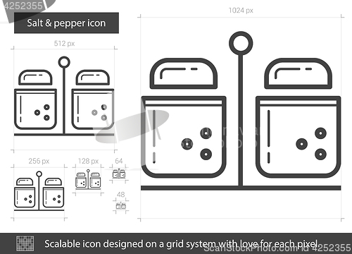 Image of Salt and pepper line icon.