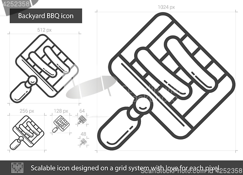 Image of Backyard BBQ line icon.