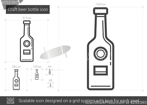 Image of Craft beer bottle line icon.