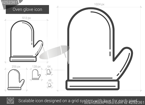 Image of Oven glove line icon.