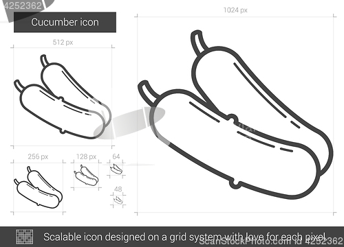 Image of Cucumber line icon.