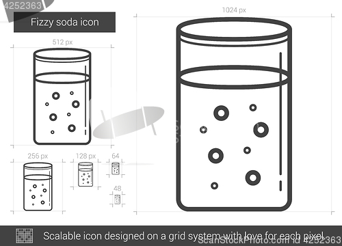 Image of Fizzy soda line icon.