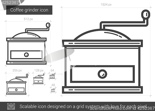 Image of Coffee grinder line icon.