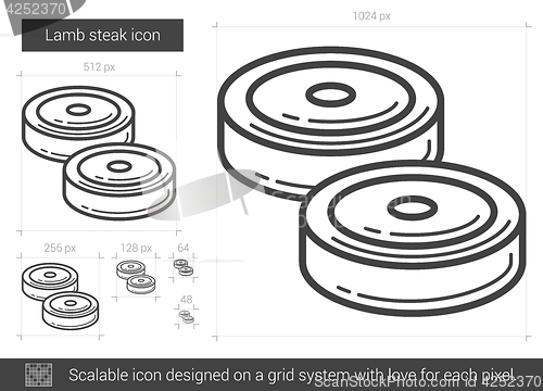 Image of Lamb steak line icon.