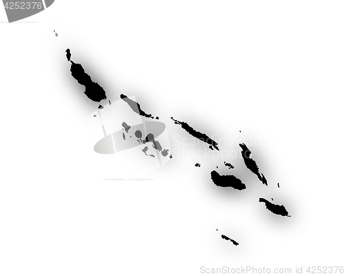 Image of Map of the Solomon Islands with shadow