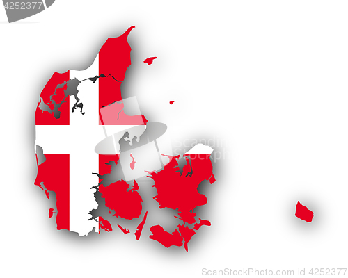 Image of Map and flag of Denmark
