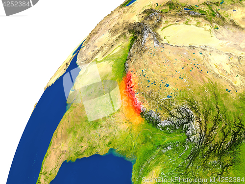 Image of Country of Nepal satellite view