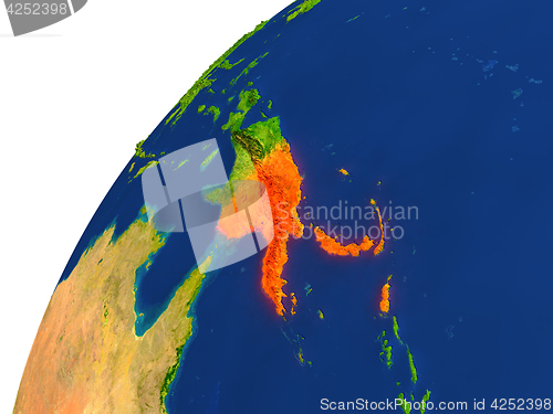 Image of Country of Papua New Guinea satellite view