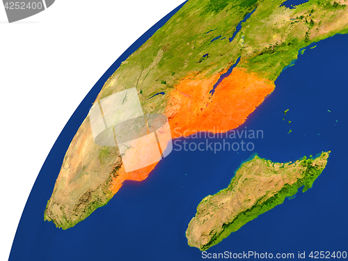 Image of Country of Mozambique satellite view