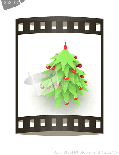 Image of Christmas tree. 3d illustration. The film strip
