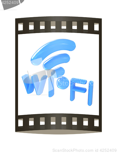 Image of WiFi symbol. 3d illustration. The film strip