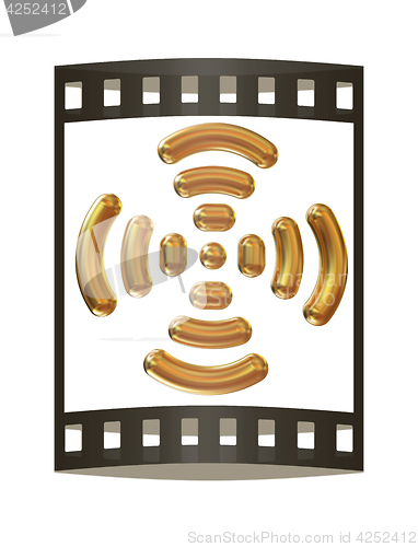 Image of Radio Frequency Identification symbol. 3d illustration. The film