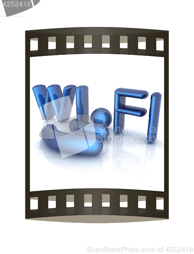 Image of WiFi symbol. 3d illustration. The film strip