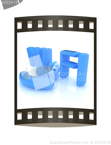 Image of WiFi symbol. 3d illustration. The film strip