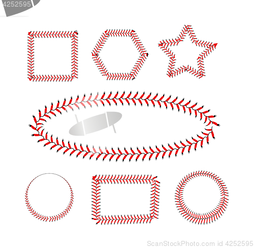 Image of Lace from a baseball on a white background