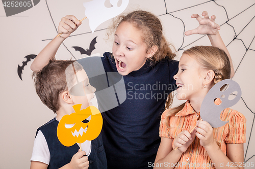 Image of Happy children on Halloween party