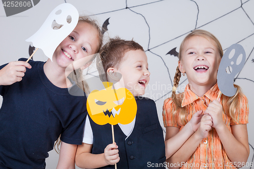 Image of Happy children on Halloween party