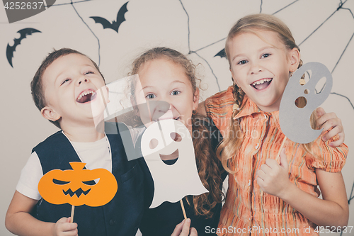 Image of Happy children on Halloween party