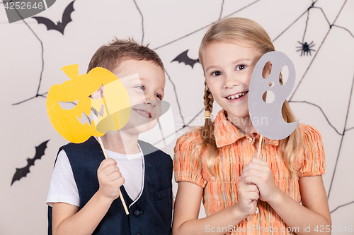 Image of Happy children on Halloween party