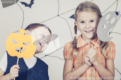 Image of Happy children on Halloween party