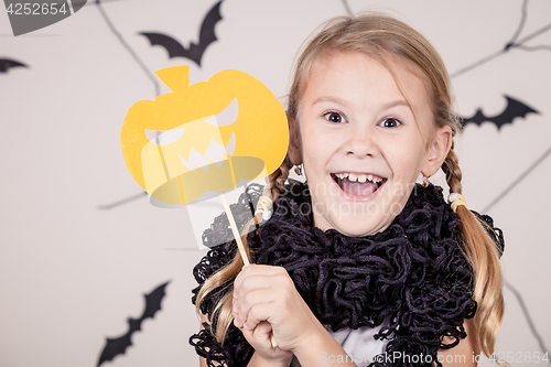 Image of Happy girl on Halloween party