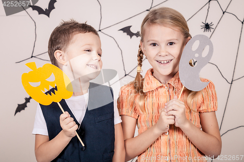 Image of Happy children on Halloween party