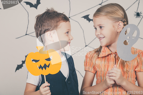 Image of Happy children on Halloween party