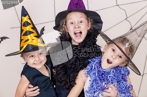 Image of Happy children on Halloween party