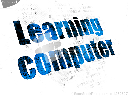 Image of Studying concept: Learning Computer on Digital background
