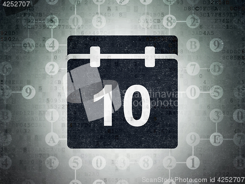 Image of Time concept: Calendar on Digital Data Paper background