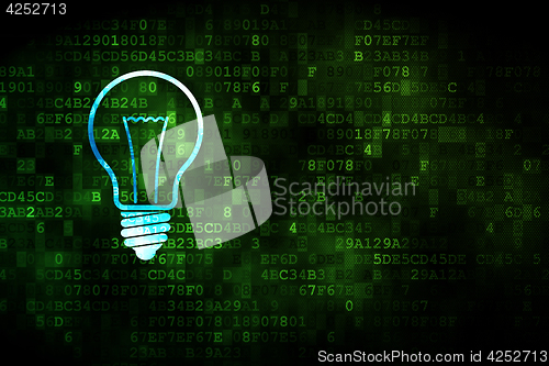Image of Business concept: Light Bulb on digital background
