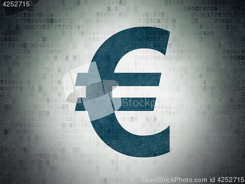 Image of Banking concept: Euro on Digital Data Paper background