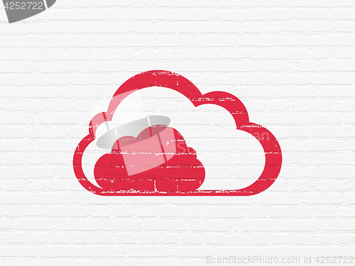 Image of Cloud computing concept: Cloud on wall background