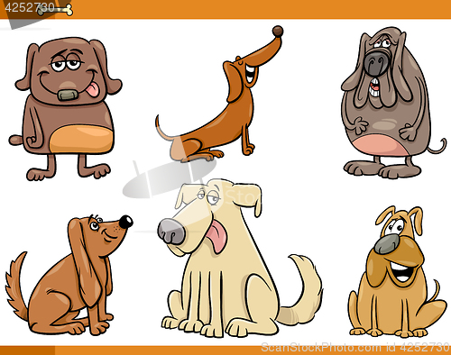 Image of funny dog characters set