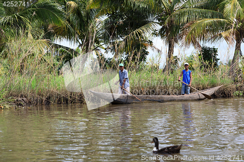 Image of Life in madagascar countryside on river