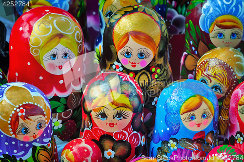 Image of Traditional Russian toys for children - nested doll dolls.