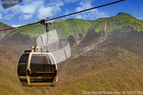 Image of Cableway in the mountains at a ski resort