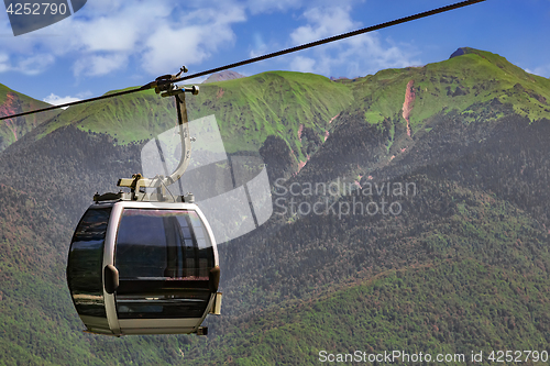 Image of Cableway in the mountains at a ski resort