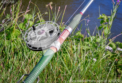 Image of Fishing tackle for catching fish in the river.