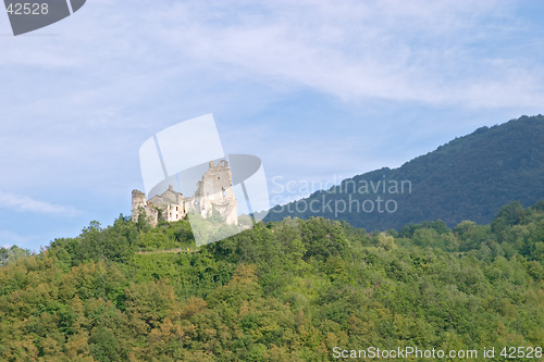 Image of Collapsed old castle of Erbia near Perino, Valtrebbia, Italy