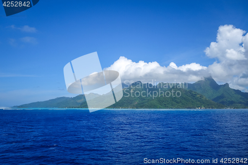 Image of Moorea island and pacific ocean lagoon landscape