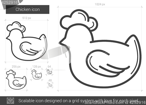 Image of Chicken line icon.