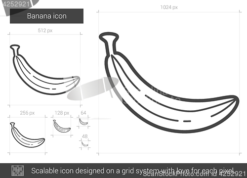 Image of Banana line icon.
