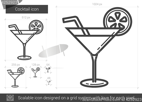 Image of Cocktail line icon.