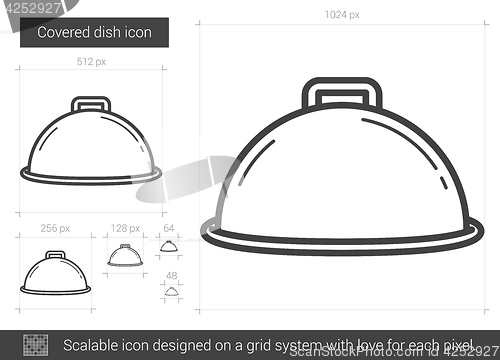 Image of Covered dish line icon.