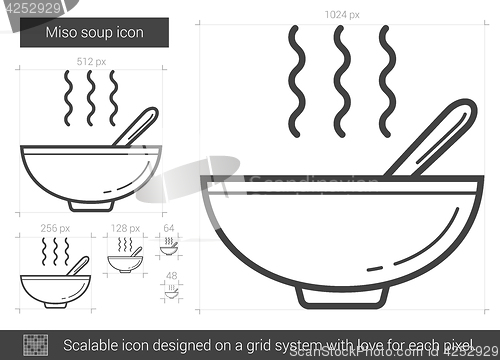 Image of Miso soup line icon.