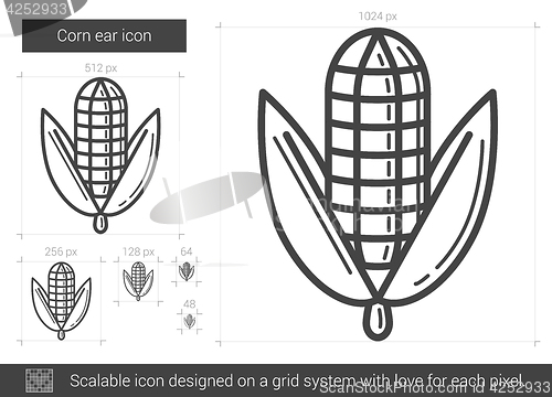 Image of Corn ear line icon.