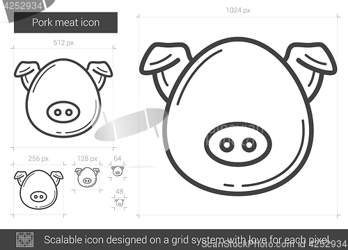 Image of Pork meat line icon.
