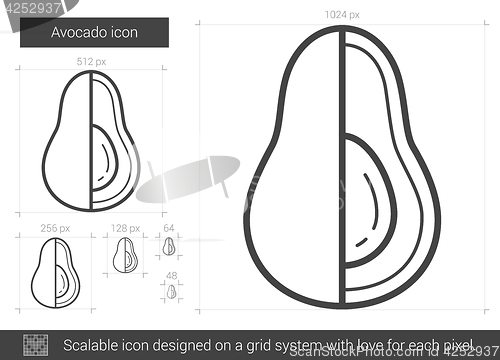 Image of Avocado line icon.