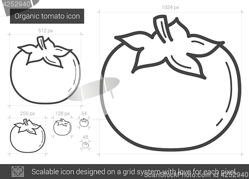 Image of Organic tomato line icon.